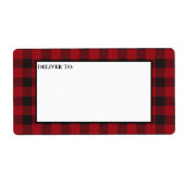 Red Buffalo Plaid Holiday Mailing Etiket (Voorkant)