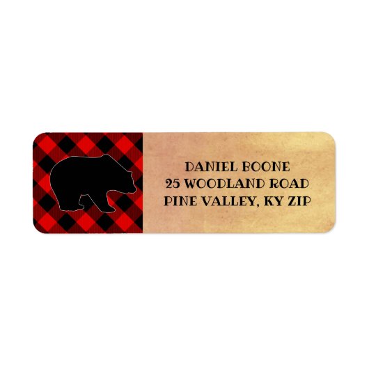 Red Buffalo Plaid Lumberjack Beer Etiket (Voorkant)