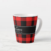 Red Buffalo Plaid Minimalistische Kerstmis familie Latte Mok (Rechterhoek)