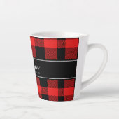 Red Buffalo Plaid Minimalistische Kerstmis familie Latte Mok (Rechts)