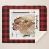 Red Buffalo Plaid & Nom Personnel Et Photo (Devant (Horizontal))