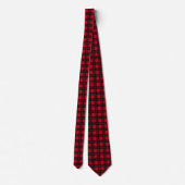 Red Buffalo Plaid Patterned Stropdas (Achterkant)