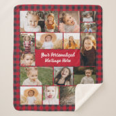 Red Buffalo Plaid Personalized 16 Photo Collage (Devant)