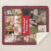 Red Buffalo Plaid Personalized 16 Photo Collage (Devant (Horizontal))