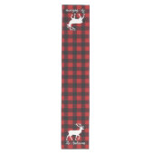 Red Buffalo Plaid & Reindeer | Personal Name Gift  Medium Tafelloper (Voorkant)