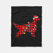 Red Buffalo Plaid Santa Irish Setter Dog Christmas Fleece Deken (Voorkant)