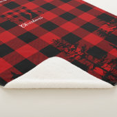 Red Buffalo Plaid Staze Crest Nom de famille Noël (3/4)