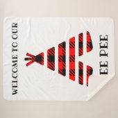 Red Buffalo Plaid Tee Pee Sherpa Blanket (Devant (Horizontal))