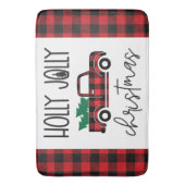 Red Buffalo Plaid  Truck Christmas Badmat (Voorkant Verticaal)