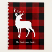 Red Buffalo Plaid & White Deer | Nom personnel (Devant)
