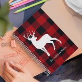 Red Buffalo Plaid & White Deer | Nom personnel