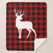 Red Buffalo Plaid & White Deer | Nom personnel (Devant)