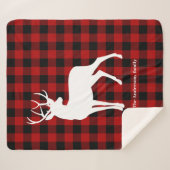 Red Buffalo Plaid & White Deer | Nom personnel (Devant (Horizontal))