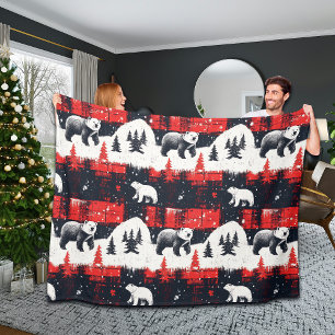 Red Buffalo Plaids Polar Beer Fleece Deken
