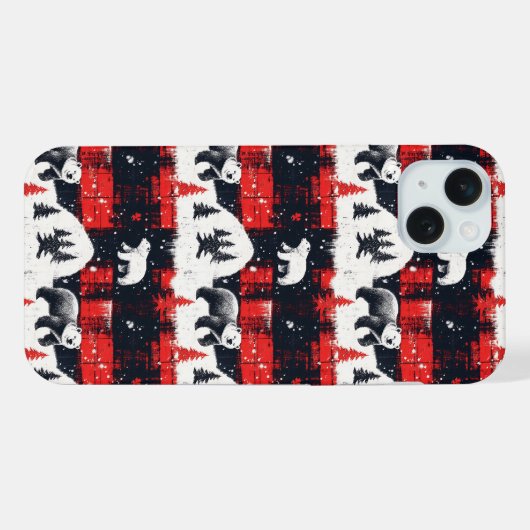 Red Buffalo Plaids Polar Beer iPhone Hoesje (Achterkant horizontaal)