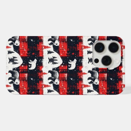 Red Buffalo Plaids Polar Beer iPhone Hoesje (Achterkant horizontaal)