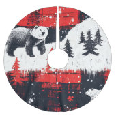 Red Buffalo Plaids Polar Beer Kerstboom Rok (Voorkant)