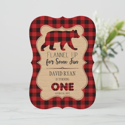 Red Buffalo Play Birthday ONE Custom Kaart (Staand voorkant)