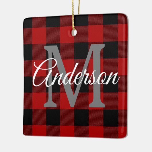 Red Buffalo Play | Persoonlijk Initiaal | Cadeau Keramisch Ornament (Links)