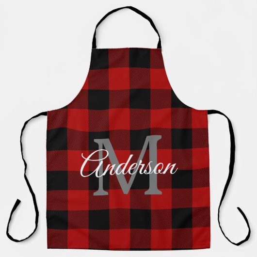 Red Buffalo Play | Persoonlijk Initiaal | Cadeau Schort (Voorkant)