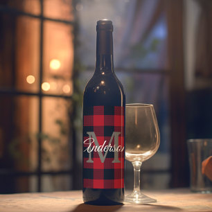 Red Buffalo Play Persoonlijk Initiaal Cadeau Wijn Etiket