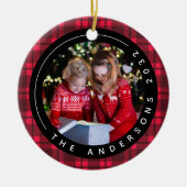 Red Buffalo Plays Lijst met kerstmis Keramisch Ornament (Voorkant)