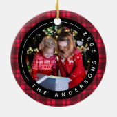 Red Buffalo Plays Lijst met kerstmis Keramisch Ornament (Achterkant)