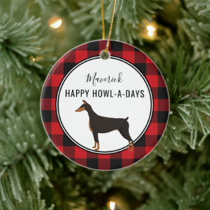 Red Buffalo Pset Custom Doberman Dog Ornament