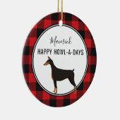 Red Buffalo Pset Custom Doberman Dog Ornament (Rechts)