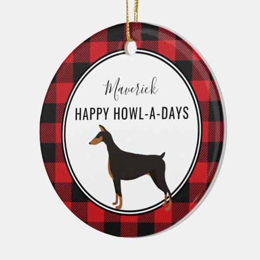 Red Buffalo Pset Custom Doberman Dog Ornament (Links)