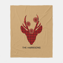 Red Buffalo Pset Deer Hoofd Gepersonaliseerd Fleece Deken