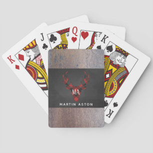 Red Buffalo Pset Deer Monogram Pokerkaarten