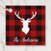 Red Buffalo Pset & Deer | Persoonlijke naam Cadeau Bedankjes Labels (Voorkant)
