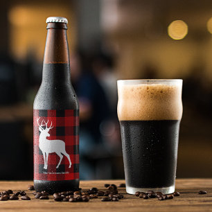 Red Buffalo Pset & Deer Persoonlijke naam Cadeau Bier Etiket