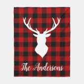 Red Buffalo Pset & Deer | Persoonlijke naam Cadeau Fleece Deken (Voorkant)