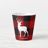 Red Buffalo Pset & Deer | Persoonlijke naam Cadeau Latte Mok (Voorkant)