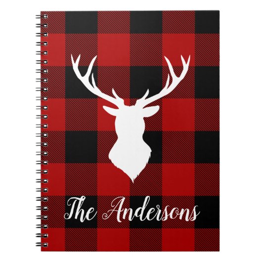 Red Buffalo Pset & Deer | Persoonlijke naam Cadeau Notitieboek (Voorkant)