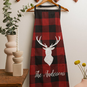 Red Buffalo Pset & Deer Persoonlijke naam Cadeau Schort
