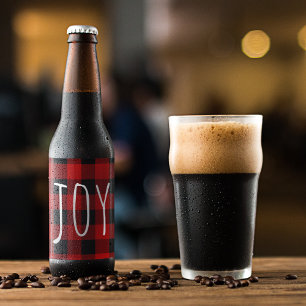 Red Buffalo Pset & Joy Happy Holiday Bier Etiket