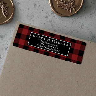 Red Buffalo Pset Pattern-Kaart voor kerstmis Etiket