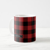 Red Buffalo Pset Pattern Monogramed Mok (Voorkant links)