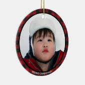 Red Buffalo Pset Photo Holiday Keramisch Ornament (Rechts)