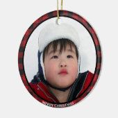 Red Buffalo Pset Photo Holiday Keramisch Ornament (Links)