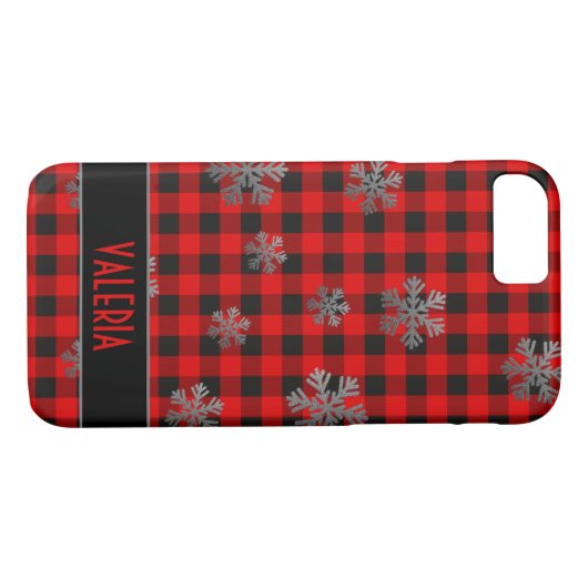 Red Buffalo Pset Silver Glitter Snowflakes Case-Mate iPhone Case (Achterkant (Horizontaal))