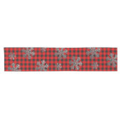 Red Buffalo Pset Silver Glitter Snowflakes Korte Tafelloper (Horizontaal)