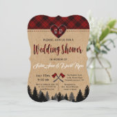 Red Buffalo Pset Wedding Couple Shower Invite Kaart (Staand voorkant)