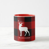 Red Buffalo Pset & White Deer | Persoonsnaam Mok (Midden)