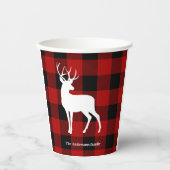 Red Buffalo Pset & White Deer | Persoonsnaam Papieren Bekers (Voorkant)