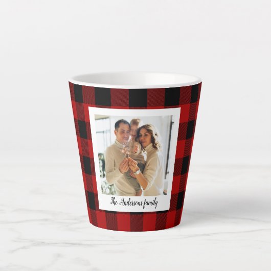 Red Buffalo spelden en persoonlijke naam en foto Latte Mok (Voorkant)