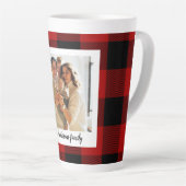 Red Buffalo spelden en persoonlijke naam en foto Latte Mok (Rechterhoek)